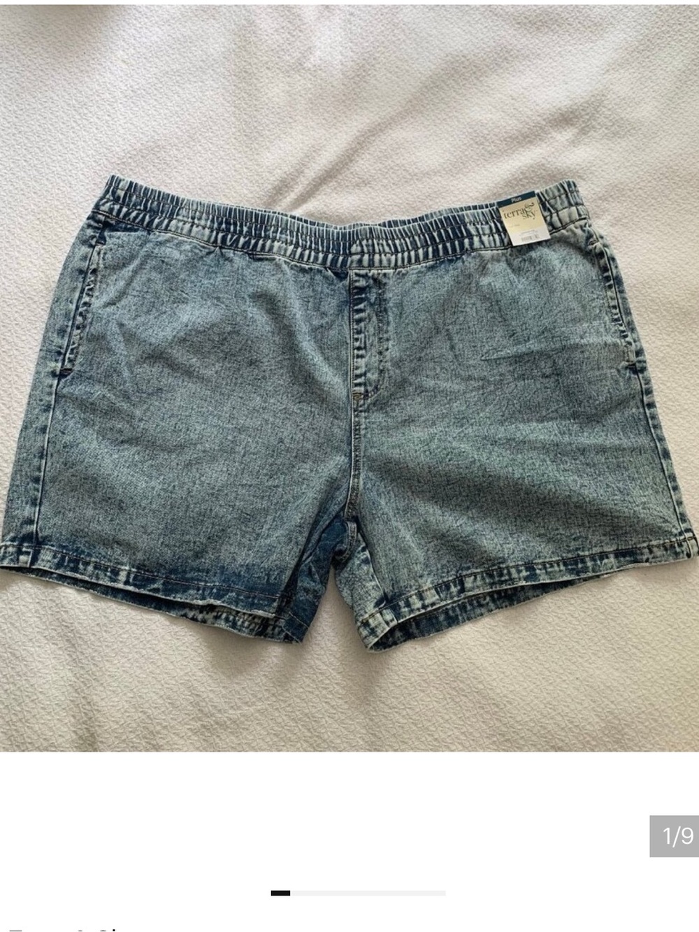 NEW Terra & Sky Slouchy Denim Shorts Womens 3X Blue Acid Wash High Rise‎ Elastic